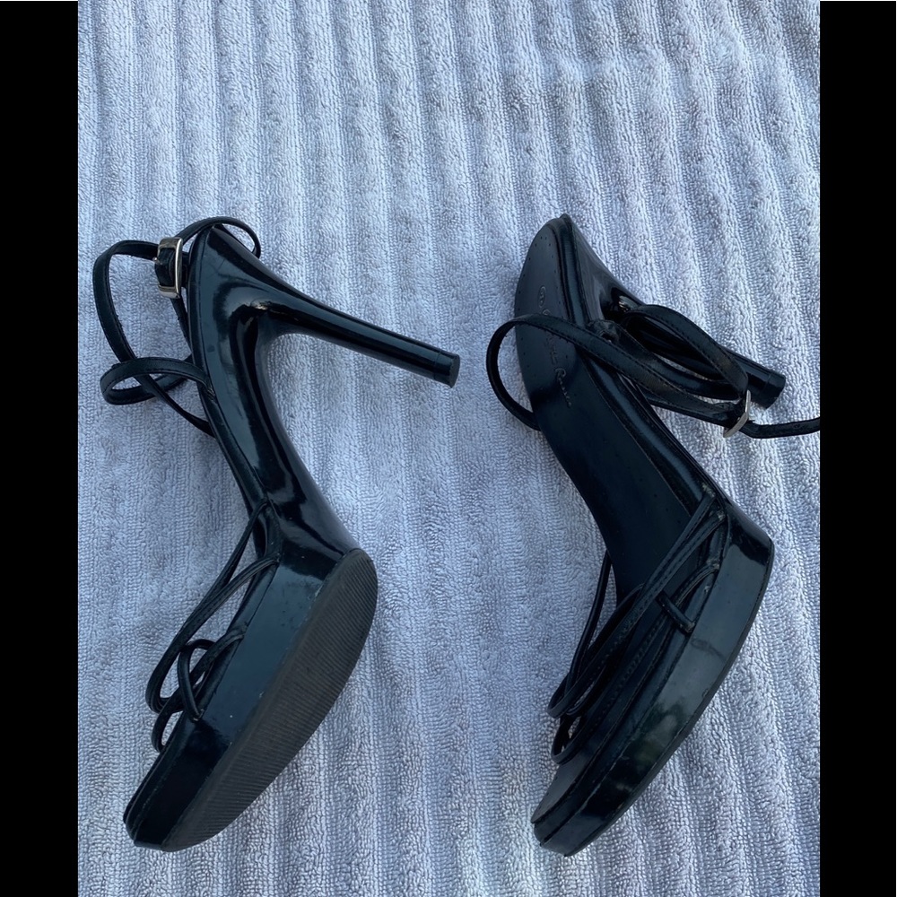 Charlotte Russe black strappy 4”heels size 8